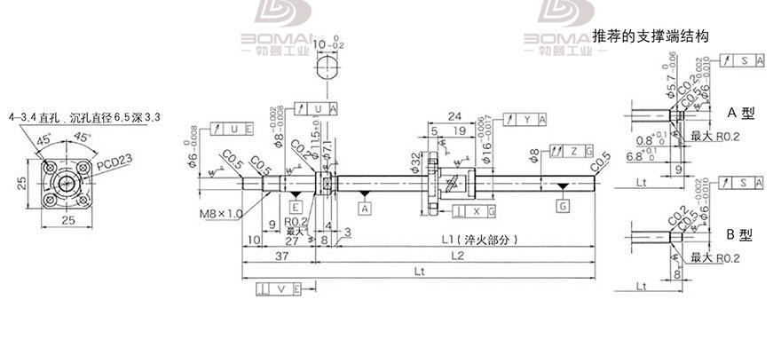 KURODA GP081FDS-AAFR-0250B-C3S 黑田研磨丝杆