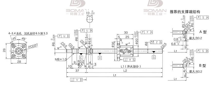 KURODA GP0802DS-AAFR-0170B-C3S hcnc黑田精工丝杠