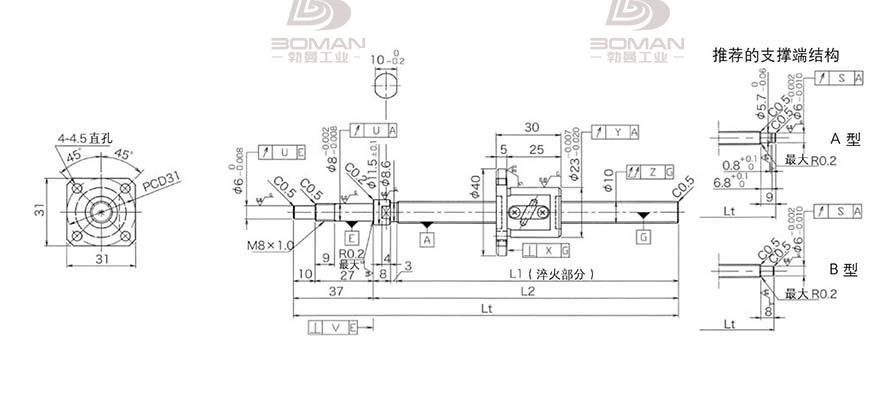 KURODA GP1002DS-EAFR-0320B-C3F 黑田丝杆型号大全