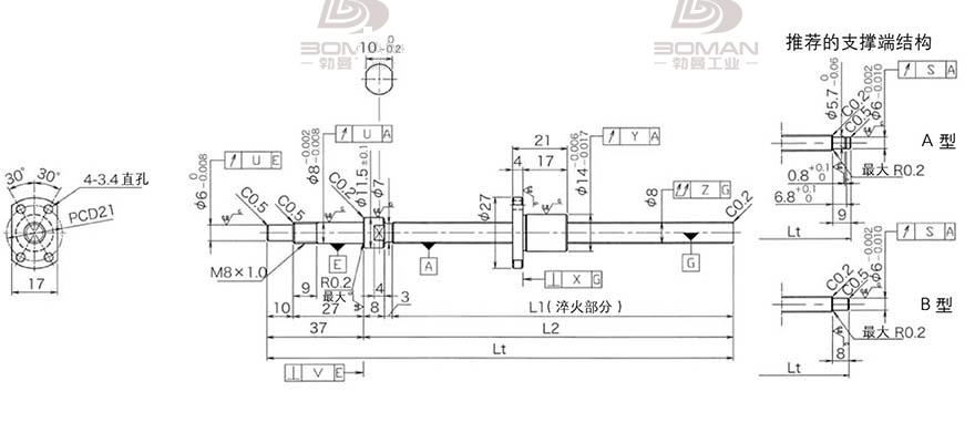 KURODA DP0802JS-HDNR-0180B-C3F 黑田微型丝杆